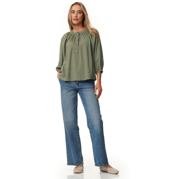 Damen Modal-Bluse mit Knopfleiste