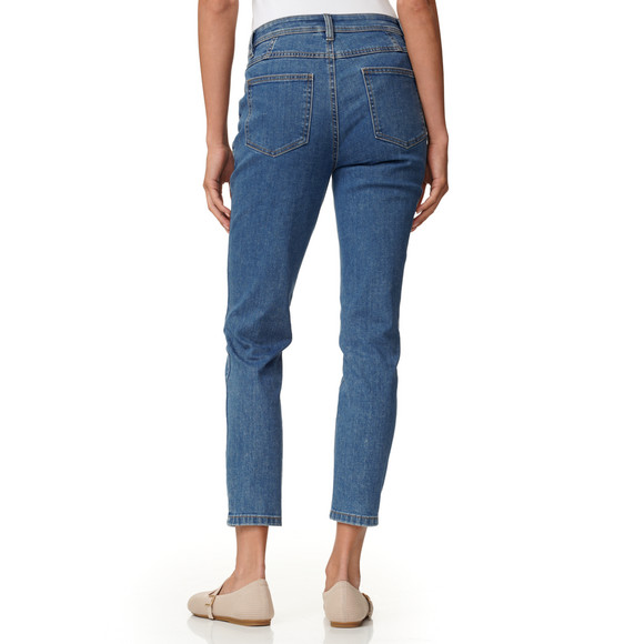 Damen Slim-Jeans mit Used-Waschung