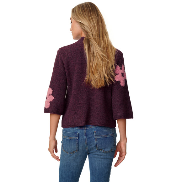 Damen Strickpullover mit Blumenmuster