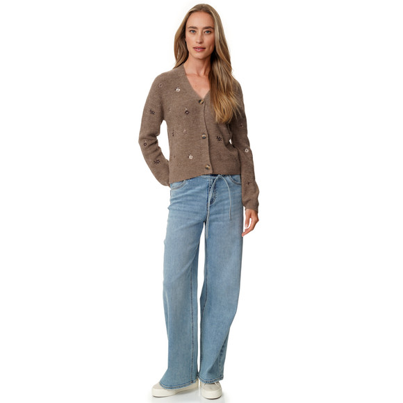 Damen Strickjacke mit Stickerei