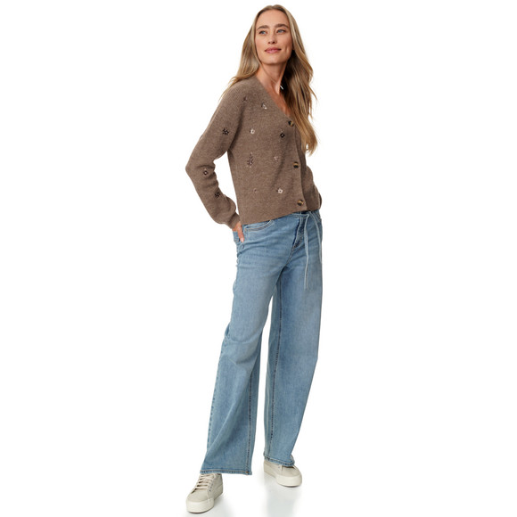 Damen Strickjacke mit Stickerei