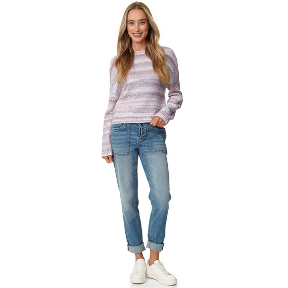 Damen Strickpullover in Multicolor-Optik