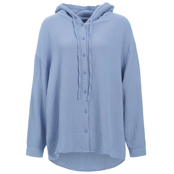 Damen Musselin-Bluse mit Kapuze