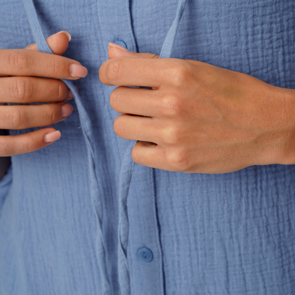 Damen Musselin-Bluse mit Kapuze