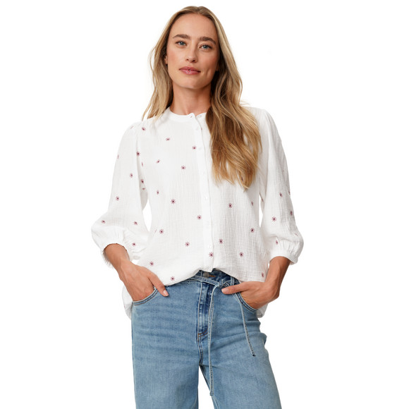 Damen Musselin-Bluse mit Stickerei