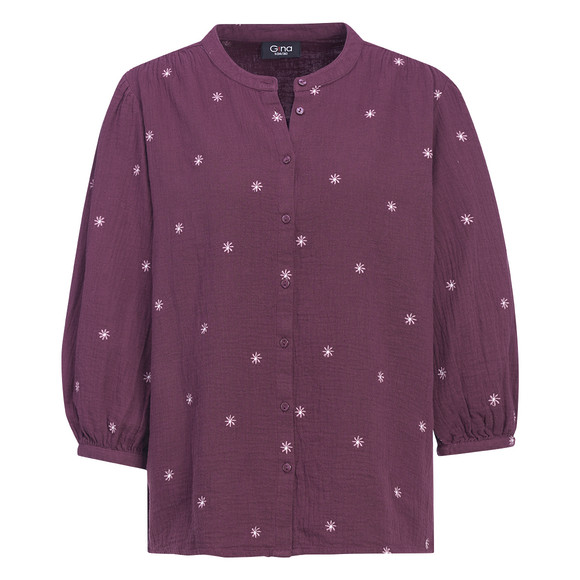 Damen Musselin-Bluse mit Stickerei