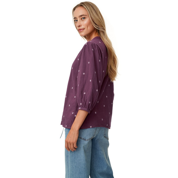Damen Musselin-Bluse mit Stickerei