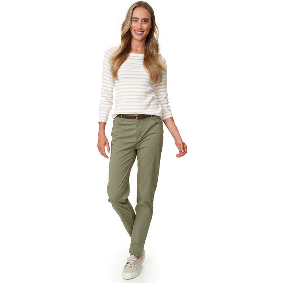 Damen Chinohose mit Gürtel