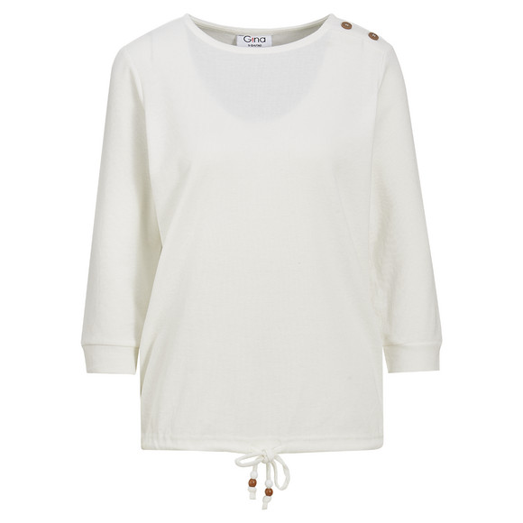 Damen Langarmshirt mit Waffelstruktur