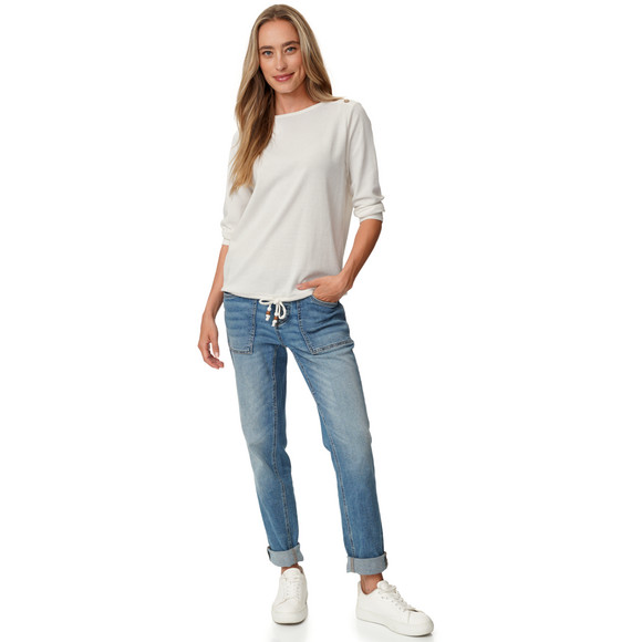 Damen Langarmshirt mit Waffelstruktur