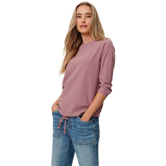 Damen Langarmshirt mit Waffelstruktur