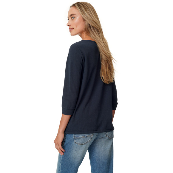 Damen Langarmshirt mit Waffelstruktur