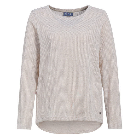 Dames-shirt met lange mouwen en siersnoeren