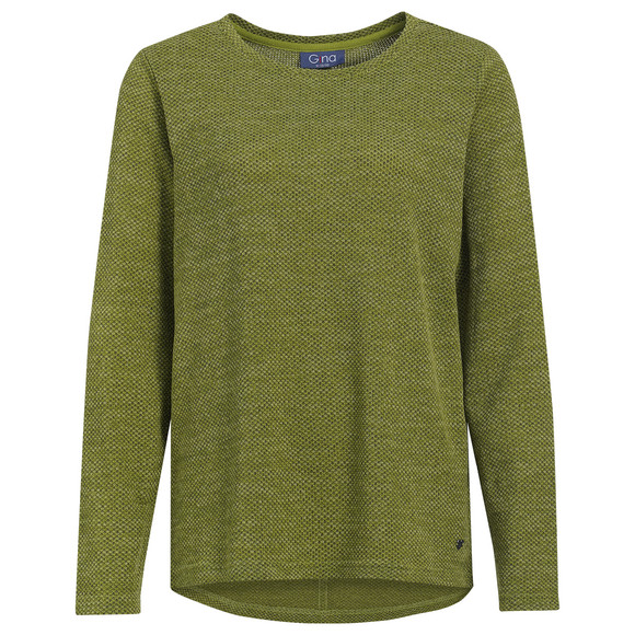 Damen Langarmshirt mit Zierknöpfen