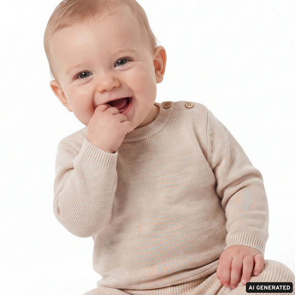 Baby Merino-Strickpullover unifarben