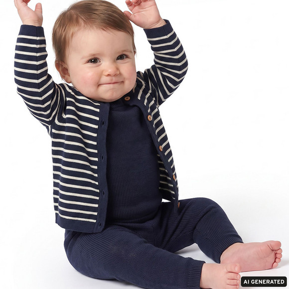 Baby Merino-Strickpullover unifarben