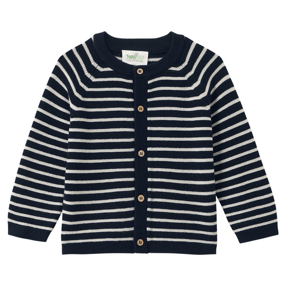 Baby Merino-Strickjacke mit Streifen