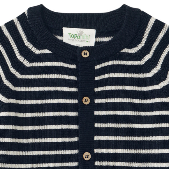 Baby Merino-Strickjacke mit Streifen
