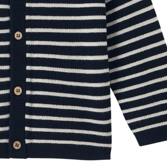Baby Merino-Strickjacke mit Streifen