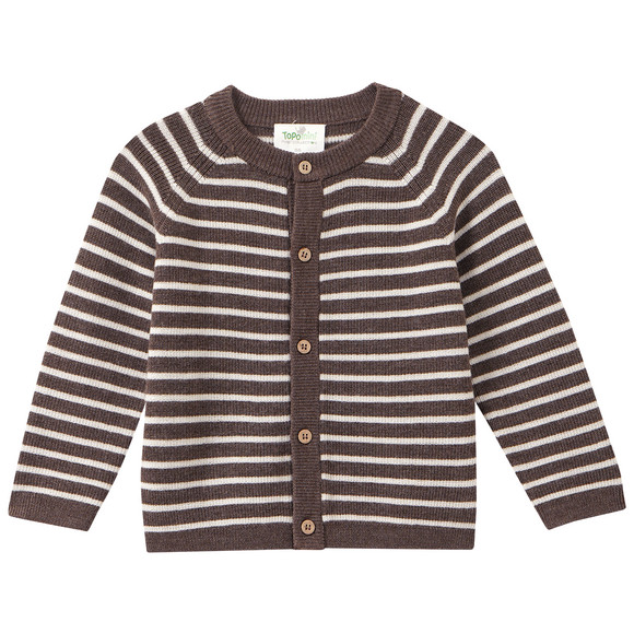 Baby Merino-Strickjacke mit Streifen