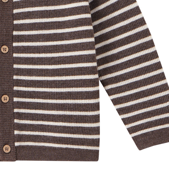 Baby Merino-Strickjacke mit Streifen