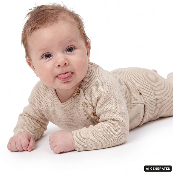 Newborn Merino-Strickpullover unifarben
