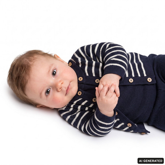 Newborn Merino-Strickpullover unifarben