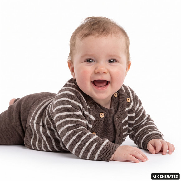 Newborn Merino-Strickpullover unifarben