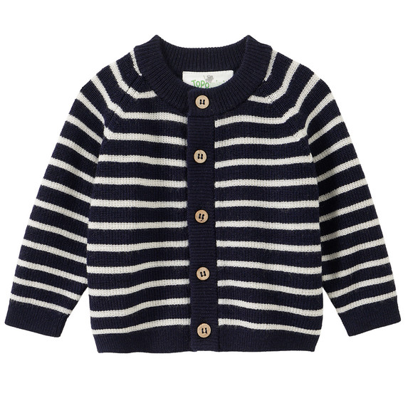 Newborn Merino-Strickjacke mit Streifen