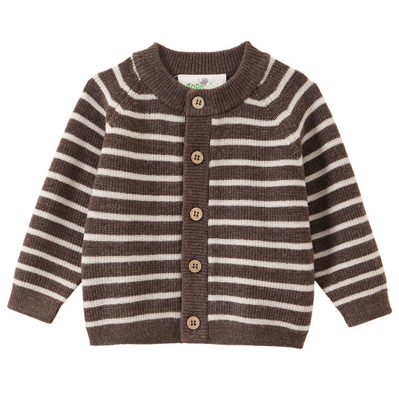 Newborn Merino-Strickjacke mit Streifen