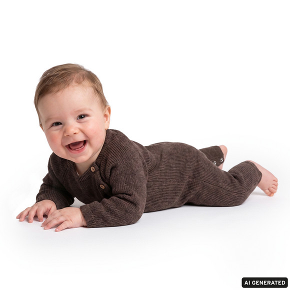 Newborn Merino-Overall unifarben