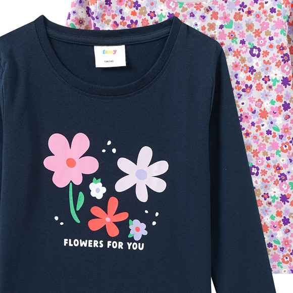 2 Mädchen Langarmshirts im Set