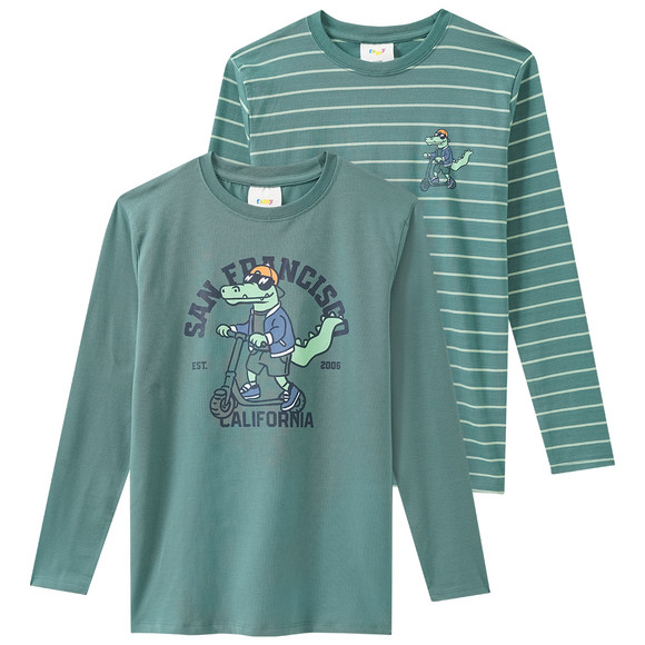 2 Jungen Langarmshirts mit Print
