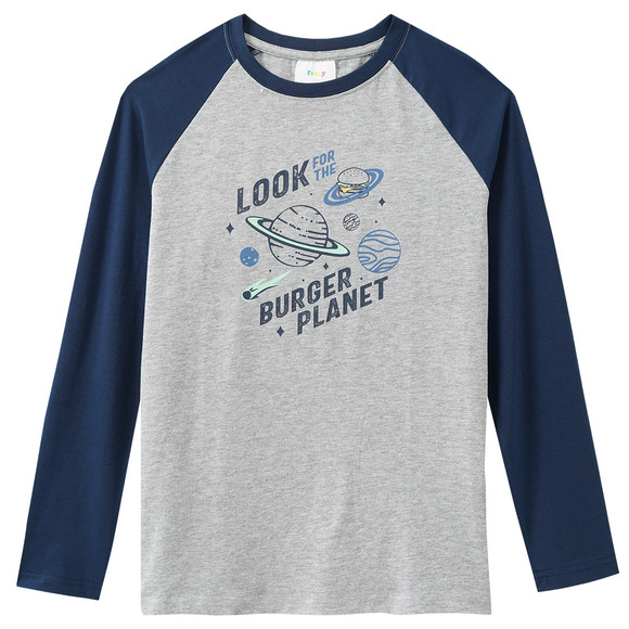 2 Jungen Langarmshirts mit Raglanärmeln