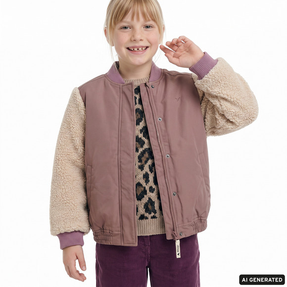 Mädchen Jacke mit Teddyfell