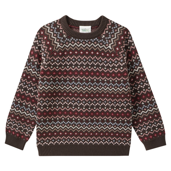 Mädchen Strickpullover mit Norwegermuster