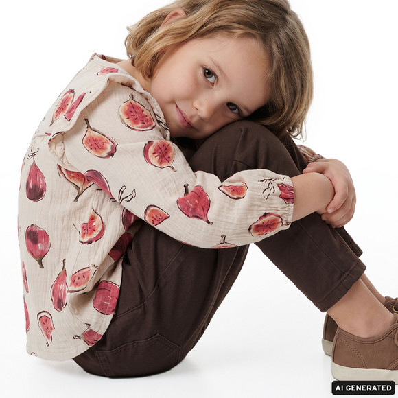 Mädchen Musselin-Bluse mit Feigen