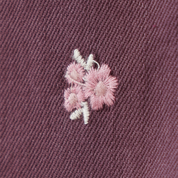 Mädchen Jeanskleid mit Blümchen-Stickerei