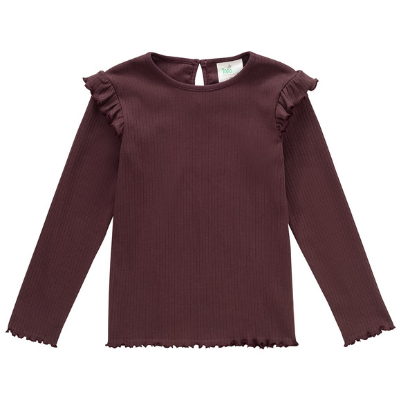 Mädchen Langarmshirt mit Rippstruktur
