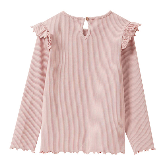 Mädchen Langarmshirt mit Rippstruktur