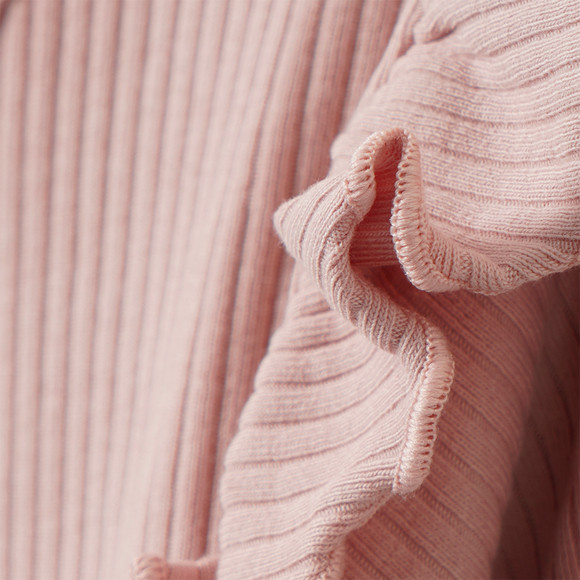 Mädchen Langarmshirt mit Rippstruktur