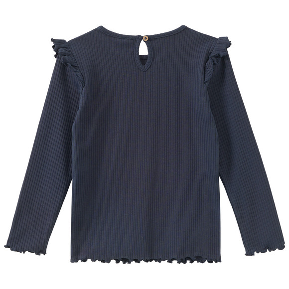 Mädchen Langarmshirt mit Rippstruktur