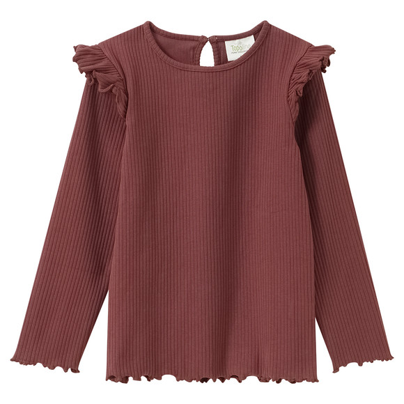 Mädchen Langarmshirt mit Rippstruktur