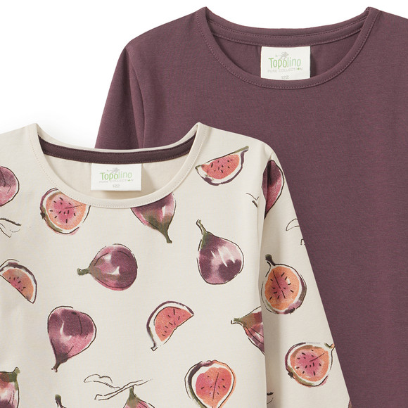 2 Mädchen Langarmshirts mit Feigen