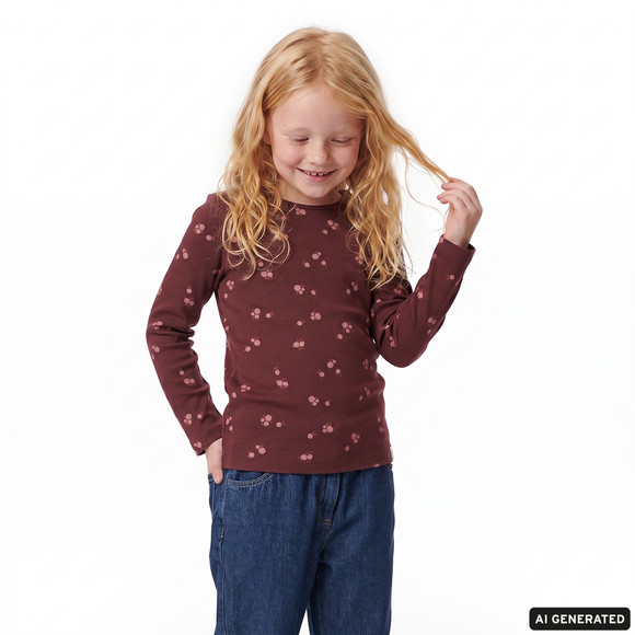2 Mädchen Langarmshirts mit Blümchen