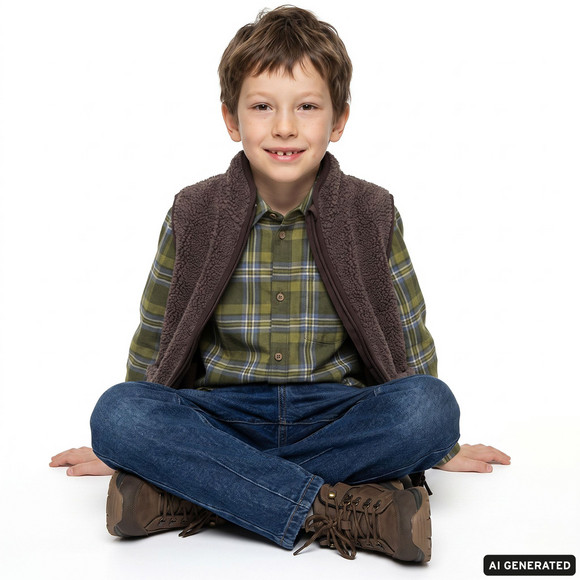 Jungen Flanellhemd mit Karo-Muster