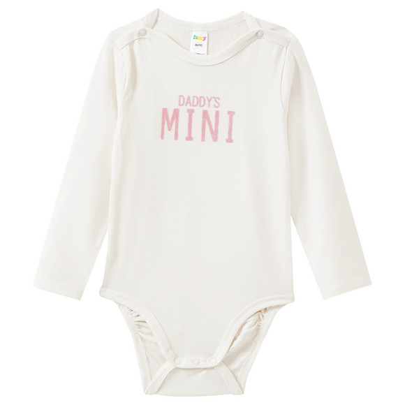 3 Baby Langarmbodys mit Flock-Print