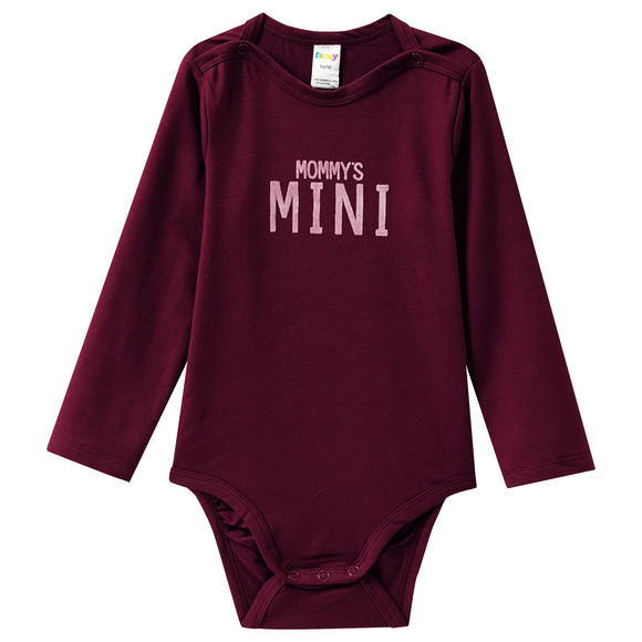 3 Baby Langarmbodys mit Flock-Print