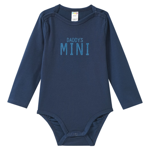 3 Baby Langarmbodys mit Flock-Print