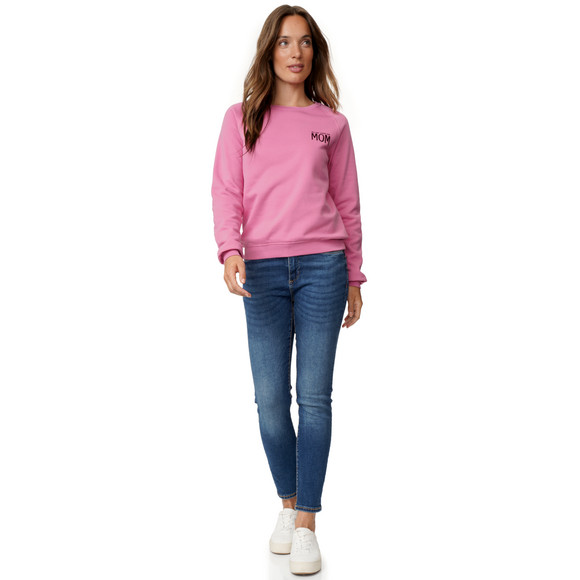 Damen Sweatshirt mit Flock-Print